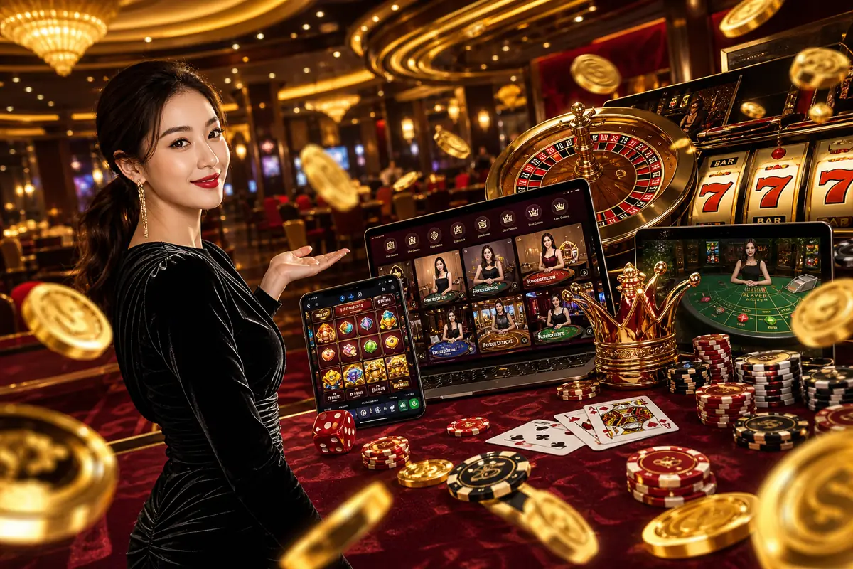 918kss Casino live baccarat table with professional dealer